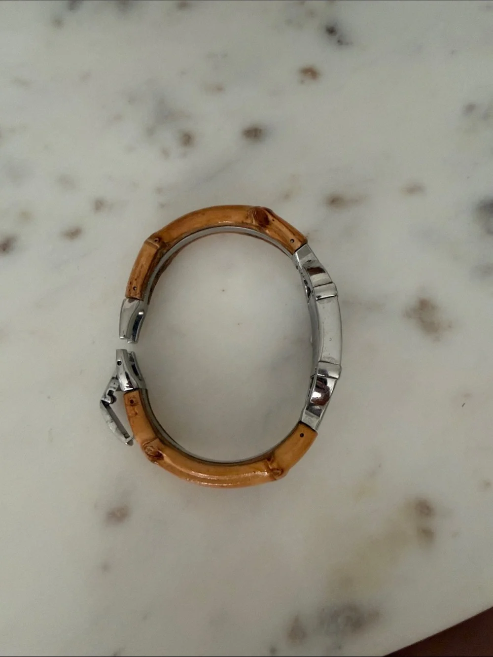 Gucci Vintage Silver Case Watch with Bamboo-Accent Bracelet
